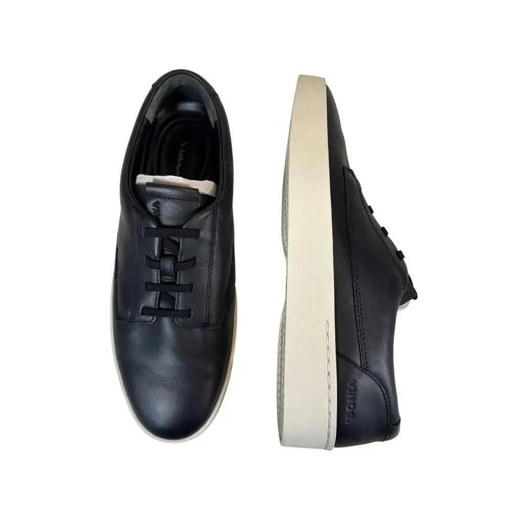 Vince Pine Slip On Sneaker Mens 8.5 M EU42‎ Black Leather Low Top Casual Flat